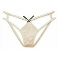 thumbnail image 1 of Victoria's Secret Dream Angels Strappy Satin Shine Rhinestones Cheeky Panty Champagne Size Medium New, 1 of 2