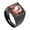 Black Orange, variant on Unisex Stainless Steel Vintage Classic Square Cut Orange Gemstone Signet Ring Rhinestones Statement Wedding Band Comfort Fit Black Size 8