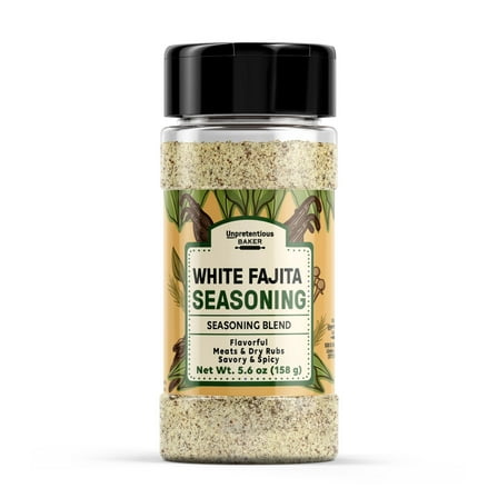 Unpretentious White Fajita Seasoning, 5.6 oz, Spice Blend, Peppery & Savory, Fajitas & Tacos