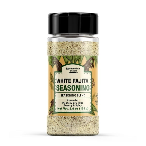 Unpretentious White Fajita Seasoning, 5.6 oz, Spice Blend, Peppery & Savory, Fajitas & Tacos