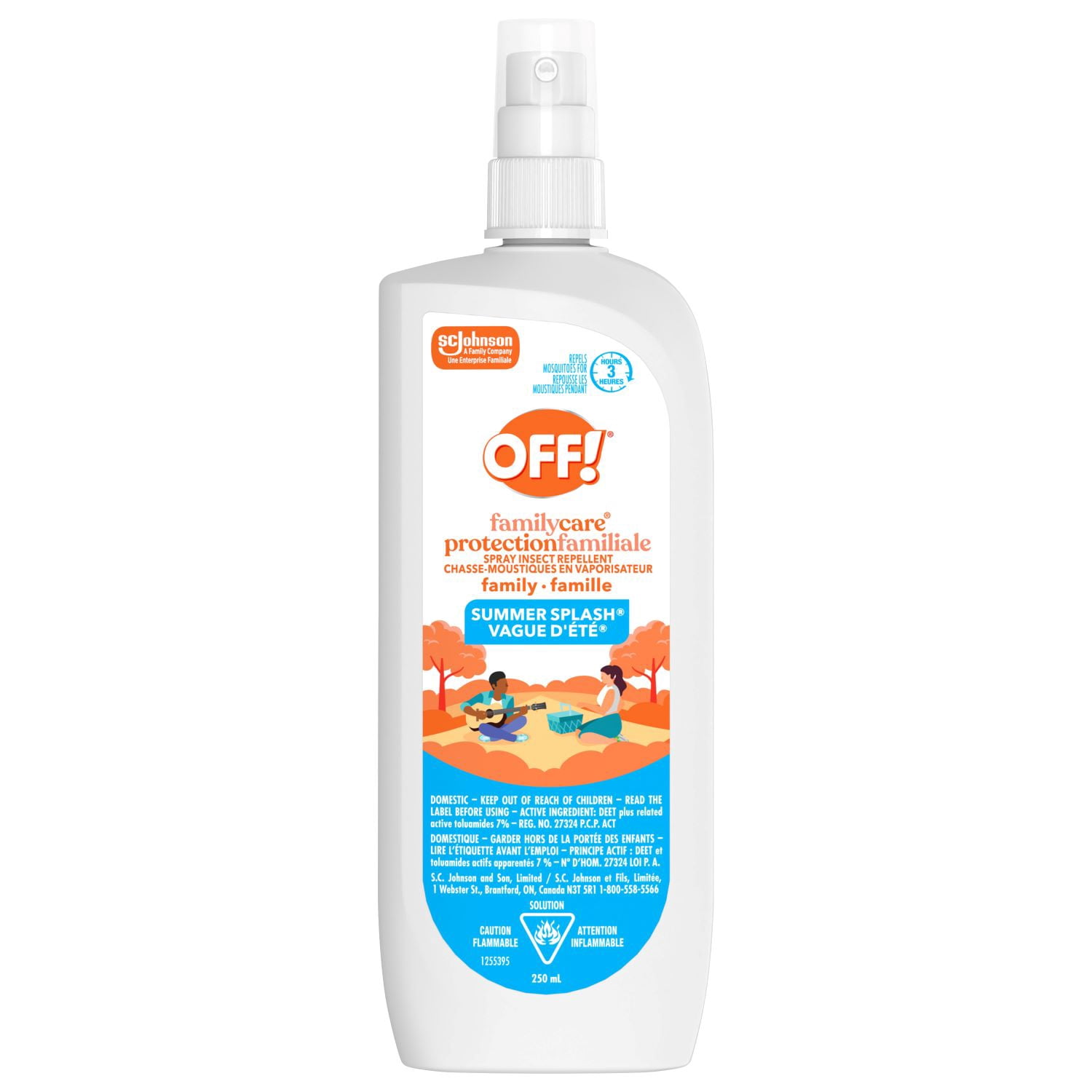 OFF! FamilyCare Insect Repellent, Bug Spray for up to 3 Hours of Protection, Summer Scent, 250mL