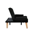 thumbnail image 5 of TRUKER 65" Velvet Upholstered Futon Sofa Bed with Adjustable Backrest and 2 Cup Holders,Black, 5 of 9