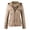 Khaki, variant on Womens Zip Belt Slim Coat, Motorcycle Style Leather Jacket, Stand Collar
