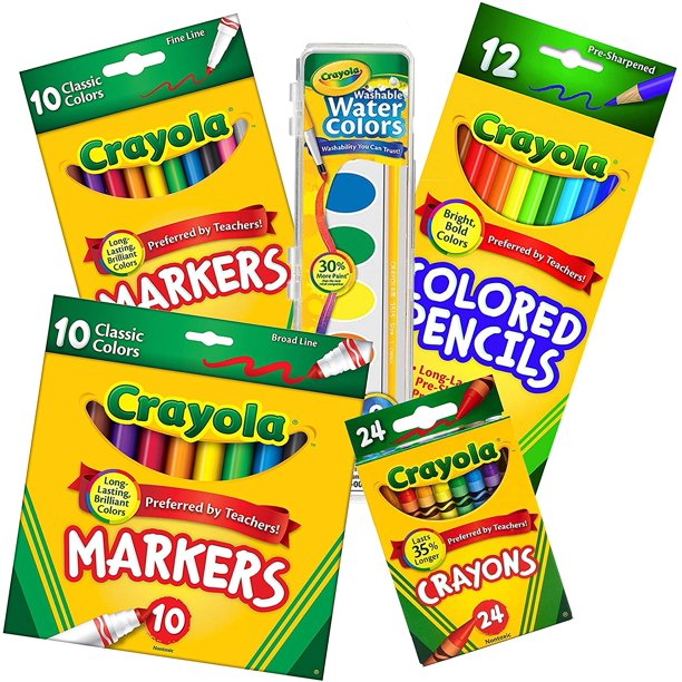 Crayola Back to School Essential Core Pack 5 Piece Bundle Set Walmart
