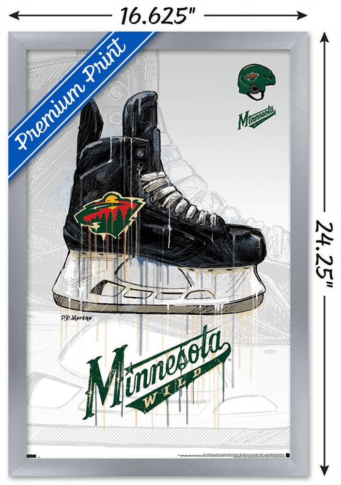 NHL Minnesota Wild - Drip Skate 21 Wall Poster, 14.725" x 22.375", Framed
