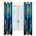 thumbnail image 4 of Starry Night Sky Reflection Study Room Living Kitchen Bedroom For Blackout Curtain Printed 2 Panels, 4 of 6
