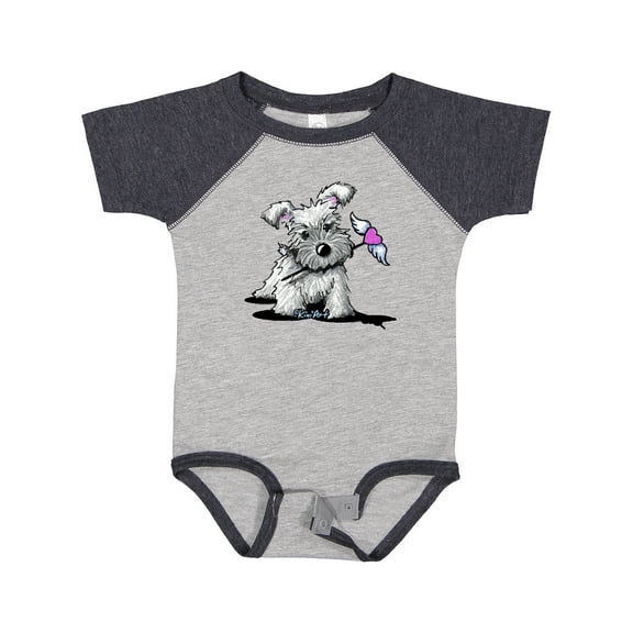 Inktastic Schnauzer with Heart Boys or Girls Baby Bodysuit