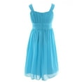 thumbnail image 2 of TiaoBug Kids Girls Pleated Chiffon Flower Dress Junior Bridesmaid Wedding Gown 4-16, 2 of 7
