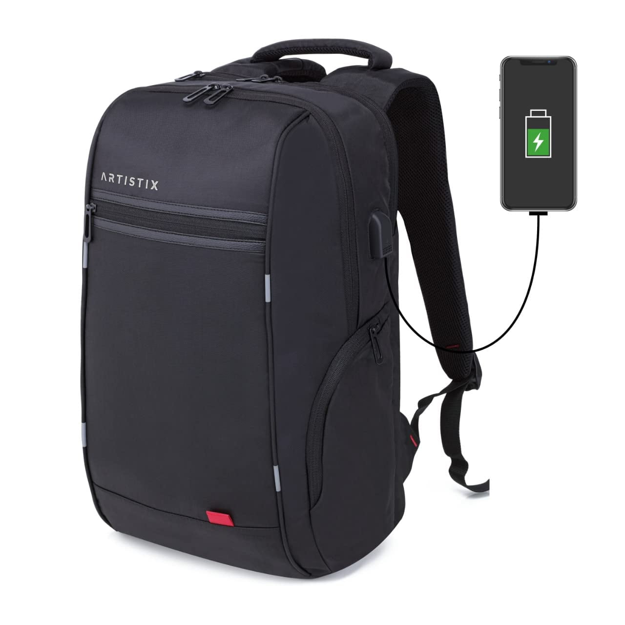 Artistix Onyx Anti Theft 15.6 inch Laptop cum Travel Backpack, Black