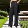 thumbnail image 2 of Women's Summer Solid Color Ice Narrow Wide Leg Pants, 2 of 5