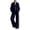 Navy, variant on Szluipve 2 Piece Sets for Women 2 Piece Tracksuit Outfit Striped Side Zip‑Up Collar Jacket & Wide Leg Pants Set Ribbed Knit Casual Loungewear Suit for Daily Vacation Pink M
