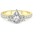 thumbnail image 3 of 5 Carat IGI Certified Pear Shape Lab Grown Diamond Engagement Ring | 14K Yellow Gold |Trilogy Three Stone Diamond Ring | FG-VS1-VS2 Quality Friendly Diamonds, 3 of 4