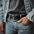 thumbnail image 4 of Wrangler Leather Belts for Men Adult, Casual Everyday Men's Belts for Jeans & Khakis, Black, Size 38, 4 of 7