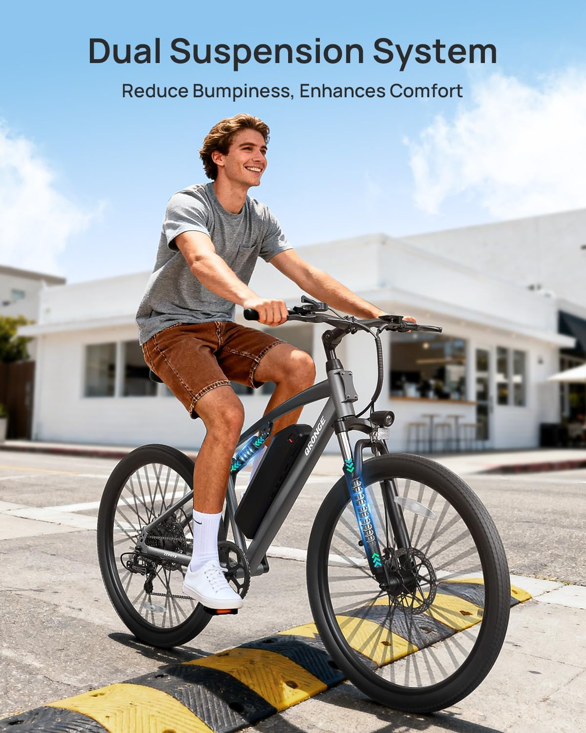 26" Electric Bikes for Adults 1000W Peak Motor up to 70 Miles Range 28 mph Max Speed Full Suspension Ebike 36V 13.5AH Removable Battery E-Mountain Bikes 7 Speed, Adjustable Handlebar, UL2849 by SGS
