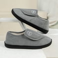 thumbnail image 4 of Zapatos para Resbaladizos Hombres Cuero Gamuza Sin Deslizamiento Cómoda Y Cálida Peluche Interior/exterior Pies Hinchados Diabéticos, 4 of 8