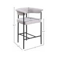 thumbnail image 3 of Meridian Furniture Malin Grey Linen Textured Fabric Counter Stool (Set of 2), 3 of 8