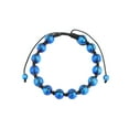 thumbnail image 4 of West Coast Jewelry Men's Blue Plated Hematite Stone Bead Adjustable Bracelet, 4 of 5