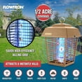 thumbnail image 2 of Flowtron Electric Bug Zapper, 1/2 Acre Outdoor Insect Killer, 15W UV, 5600V Shock Grid (Tan), 2 of 5