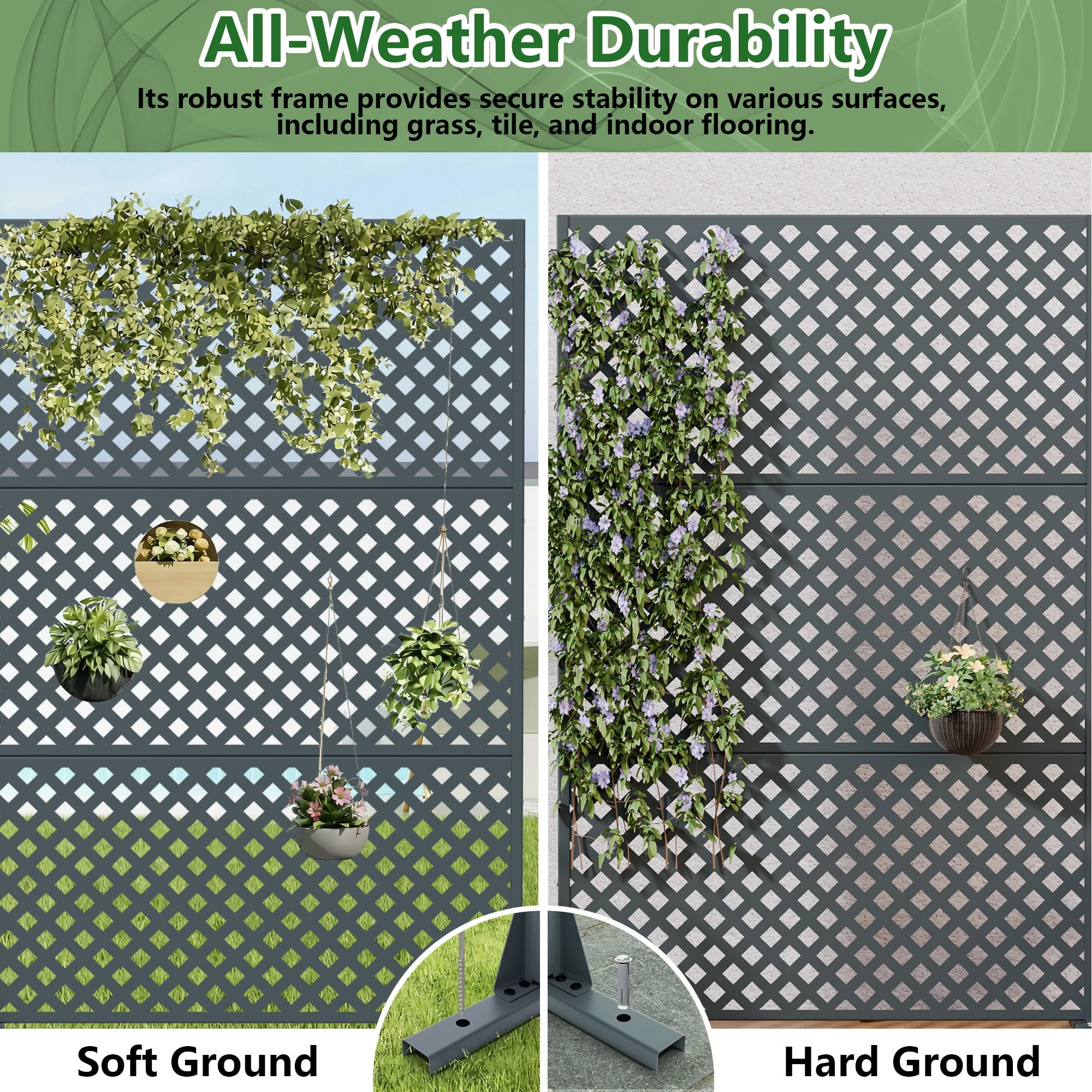 MAYEERTY 72*35in Outdoor Privacy Screen, Metal Privacy Fence, Privacy Panel for Patio, Balcony, Backyard, Garden