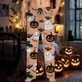thumbnail image 5 of SJLDQY Mens Halloween Pajamas Pants Wide Leg Pjs Trousers for Men Hallowmas Pumpkin Ghost Elastic Waist Homewear Loungewear With Pocket, 5 of 6