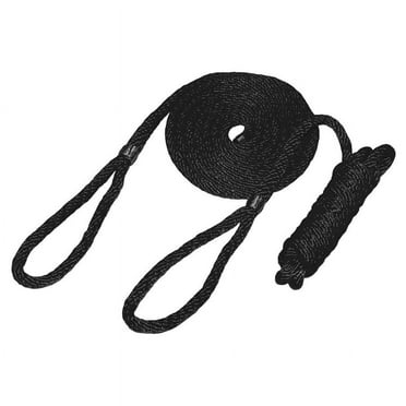 TH Marine BE-CO-52482-DP Black Solid Braid Boating Fender Lines (Set of 2)