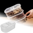 thumbnail image 3 of TIELUTT 1PC Airtight Double Opening Food Storage Container Keep Clear Fridge Storage Containers for Food Lunch Tall Storage Containers Small Glass Food Storage Containers Kitchen for Storage, 3 of 8