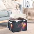 thumbnail image 3 of Yayeee Collapsible Cube Storage Bin with Lid Fabric Closet Decorative Basket with Handles, Black Astronaut, 3 of 7
