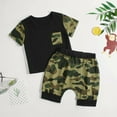thumbnail image 2 of Coerni Toddler Kids Short Sleeve Camouflage Suit Spring Summer Patchwork Cotton Outfits 2pc Set T shirt Tops+ Shorts, 2 of 8