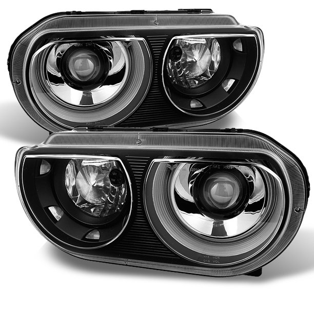 Fit 20082014 Dodge Challenger Replacement Black HID Type Headlights