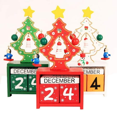 Count Down To Christmas Christmas Ornaments Desktop Wooden Calendar Decoration Christmas Countdown Calendar ()