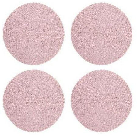 Nantucket Home Solid Round Braided Placemats Set Of 4 Pink Com Nantucket Home Solid Round Braided, Pink Round Placemats