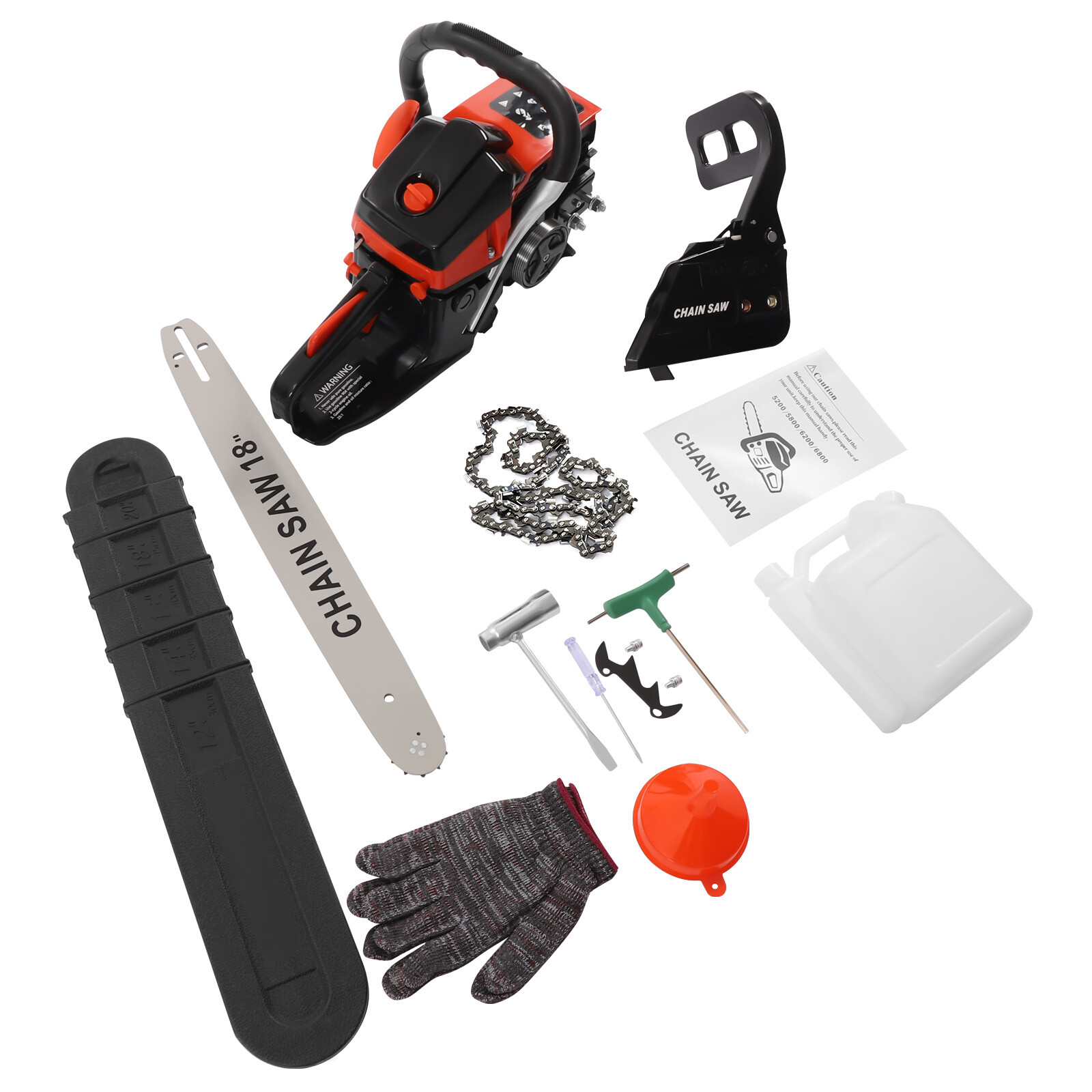 PEAKORA58cc Gasoline Chainsaw Gasoline Powered Chain Saw Engine Cutting 2 Cycle 18" Bar
