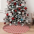 thumbnail image 4 of KLL 48" Christmas Tree Skirt Red and Brown Squares Xmas Tree Skirts Mat for New Year Xmas Holiday Party Indoor Outdoor Home Decoration, 4 of 5