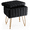 Black, variant on Gianna Square Ottoman with Storage, Makeup Cute Soft Small Footstool, Modern Style Faux Fur Seat with 4 Metal Legs & Adjustable Feet for Dressing, Living Room Bedroom Dorm, Camel