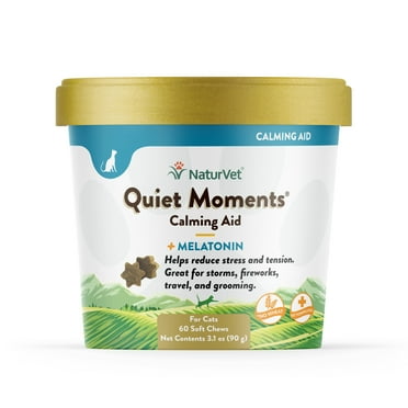 NaturVet Quiet Moments Calming Aid   Melatonin Soft Chews for Cats 60ct