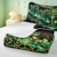 thumbnail image 4 of Homewish Astrology Tree Of Life Twin Quilt Set,Nature Boho Aesthetic Twin Coverlet Set,Green Gold,Black Reversible,2pcs, 4 of 7