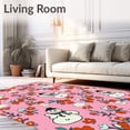 thumbnail image 2 of ODIKA 5'x7' Machine Washable Non-Slip Area Rug, Charming Retro Holiday Washroom With Frosty Garden Theme High Traffic Rug with Pad, Pink, 628370, 2 of 8