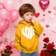 thumbnail image 5 of Sudadera con capucha y estampado de corazón de San Valentín, sudadera de manga larga para niños y niñas, chaqueta para niñas de talla mediana y grande., 5 of 7