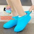 thumbnail image 2 of Waterproof Anti-Skid Thickened Silicone Shoe Covers for Rain/Snow/Work, Reusable Boot Protectors S/M/L Sizes Wet Weather Gear BLUE S, 2 of 6
