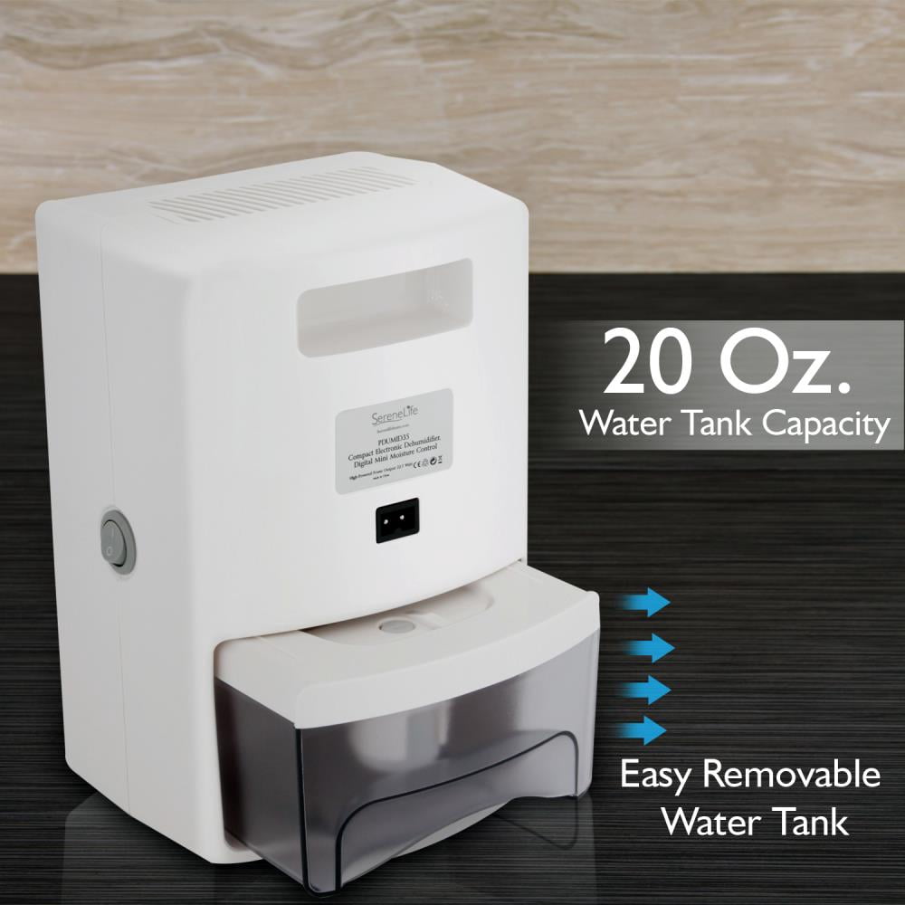 SereneLife PDUMID35.5 - Compact Electronic Dehumidifier, Mini Moisture Control
