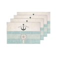 thumbnail image 4 of MKHERT Retro Nautical Anchor and Compass Ocean Lover Placemats Table Mats for Dining Room Kitchen Table Decoration 12x18 inch,Set of 4, 4 of 4