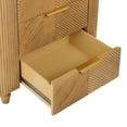 thumbnail image 6 of Christopher Knight Home 3-Drawer Nightstand, Bedside Table with Golden Handles & Gourd Legs, Natural, 6 of 10