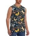 thumbnail image 2 of Uemuo Flowers Butterfly Pattern Men's Sleeveless T-Shirt,Muscle Athletic Tank Top, Moisture-wicking Quick-dry Breathable Classic Tee Top for Gym Run Outdoor Sports-Small, 2 of 8