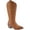Tan, variant on Women's Mid Calf Cowgirl Boots Cowboy Boots Pointed Toe Fashion Slip-On Chunky Heel Embroidery Stitched Western Camel Boot