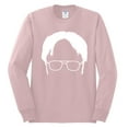 thumbnail image 2 of Wild Bobby, Office Dwight Glasses Face Silhouette Funny Schrute, Pop Culture, Men Long Sleeve Shirt, Light Pink, Medium, 2 of 4