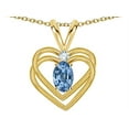 thumbnail image 2 of Star K� Oval 5x3mm Simulated Aquamarine Knotted Double Heart Pendant Necklace, 2 of 8