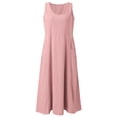 thumbnail image 4 of oqasdz Womens Summer Dresses V Neck Casual Sleeveless Round Neck Comfortable Fashion Sundress with Pocket,4X, 4 of 6