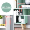 thumbnail image 6 of IOTXY Simple Bookcase with Legs - 3 Tier 10 Cubes Freestanding Low Display Cabinet, Mint Green, 6 of 8
