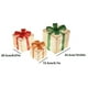 thumbnail image 3 of Caja de regalo plegable LED iluminada de 3 piezas • Decoraciones navideñas de PVC plateado • Tamaños de 6,1", 8,1", 10", 3 of 7