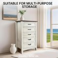 thumbnail image 1 of OUYAWEI Commode avec 5 Tiroirs, Commode Vintage en Bois, Grandes Commodes pour Garde-Robe, Commodes pour Organisateur de Rangement, pour Garde-Robe Salon, Chambre, Chêne Blanc, 1 of 8